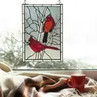 River of Goods Stained Glass Window Panel 18.5"H Vertical Wall Hanging Red