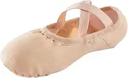 [missfiona] Ballet Shoes for Girls Toddler Canvas Dance Slippers Kids Split Sole Ballerina Flats