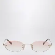 [Miu Miu] Miu Miu Logo sunglasses in gold/gradient pink One size Metal