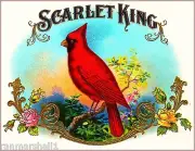 Scarlet King Cardinal Smoke Vintage Cigar Tobacco Box Crate Inner Label Print