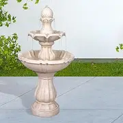 Lambu Electric Fountain Water Bird Bath Power Pump Kit Indoor Garden Outdoor Pond Fountains Pump Sets,3-Tiered Pagoda Zen Modern Outdoor Floor Standing Fountain with Pump for Backyard,Deck,Lawn, Porch