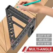 Multi-Angle Measuring Ruler Aluminum Alloy Metric Mini Square Ruler 22.5° befbm