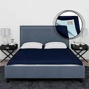 BeyBee ® Cotton Quickly Dry Sheet for Baby Large Size Double Bed (Dark Blue, Double Bed Size- 200cm x 260cm)