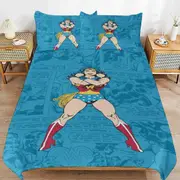 v2210 Bed Sheets Bedding Wonder Woman Bedding Sets Ultra Soft Skin-Friendly Duvet Cover 3 Piece, Cute Comforter Cover Bed Set for Boys Girls Kids ( 1