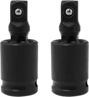 Maxmoral 2PCS 3/8 Inch Universal Joint Swivel Socket Adapters Impact Sleeve Extension Bar Black Chrome Molybdenum Steel Electrical Wrench Interface