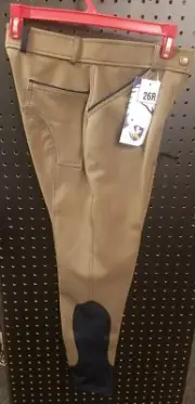 Royal Highness Collection Ladies Knee Patch Breeches Taupe/Navy 26R