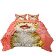 Happy Kitten Laughing Cute Ginger Cat Coverlet