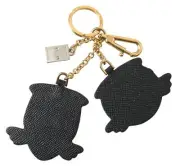 Dolce&Gabbana #DGFAMILY Unisex Blue Keychain Leather Applique Keyring One Size