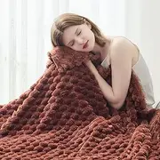 NEWCOSPLAY Fleece Throw Blanket 3D Clouds Coffee Blanket for Couch Super Soft Cozy Warm All Seasons Use (Coffee Clouds, Twin(60"x80"))