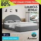 ALFORDSON Bed Frame Double Size Gas Lift Base With Storage Grey Fabric HOWELL