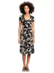 Vive Maria Dress Black Flowers Floral Print Tropical 398731