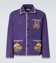 [Bode] Bode Bronco embroidered wool jacket AU 93 purple