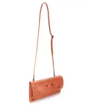 BALENCIAGA Blackout Leather Envelope Clutch Strap Bag in Orange