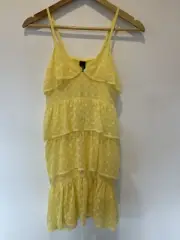 VERA MODA Women’s Yellow Frill Cami Mini Dress NEW Size XS