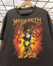 Megadeth 1991 Oxidation of the Nations Tour, 2 Sided, 90s Graphic T-Shirt 104689