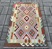 Hand Woven Afghan Wool Kilim, Size: 157 X 97 cm, Flat Woven Handmade Floor Rug
