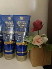 2 New FROSTED COCONUT SNOWBALL BATH & BODY WORKS 24 HR MOI BODY CREAM LOTION