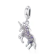 925 Sterling Silver Diy Unicorn Beaded Bracelet & Necklace Set Pendant Beads Style - Bead