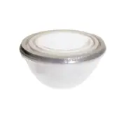 Lot of 3 Round Containers Food Storage Nesting Bowl with Lid BPA free Gray NEW