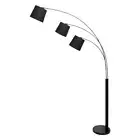 Sarantino 3 Light Arc Floor Lamp Adjustable Reading Sofa Lights Black 3 Shades