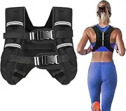 12lbs Weighted Vest with Two Adjustment Straps for Men Women, Weight Vest with Reflective Stripes for Workout, Strength Training, Running, Fitness, Muscle Building, Weight Loss