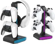 RGB Headphone Stand, Gaming Controller Holder for Desk with 9 Lighting Modes, Us