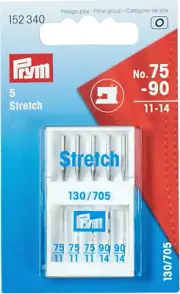 Stretch Sewing 11-14, 5 Pc Machine Needles, Size 75-90, Silver, 5 Count