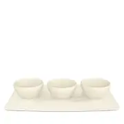 Villeroy & Boch Manufacture Rock Blanc Dip Bowl & Tray, 4-Piece Set