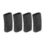 10mmx5mm Flat Leather Clasps, 4Pcs Bracelet Clasps, Black