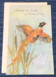 Vtg Unused Fathers Day Card Buzza Cardozo Anaheim CA Pheasant Bird 937A
