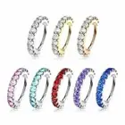 2 Pack Gem Hoop Nose Lip Cartilage Earrings Helix Daith Tragus Orbital Rings
