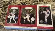 Hallmark Keepsake Ornaments JOE NAMATH, HANK AARON & NOLAN RYAN New Box & Cards