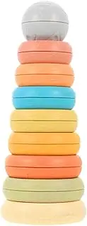 Ipetboom Stacker Ring Educational Toy, Colorful Silicone Stackable Educational Rings to Develop Motor Skills Rainbow Stacker Toy for Infants Baby Toddlers