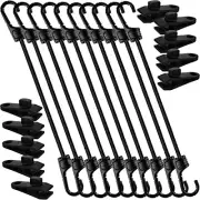 10 Pack 24 Inch Bungee Cords with Hooks for Luggage Bicycle Camping Tents Tarps