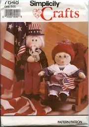 Uncle Sam & Betsy Ross - 18" Soft Dolls - Simplicity Sewing Pattern -Uncut -1991