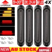 4X Tray Back Ute 68 LED Tail Lights Flowing Turn Signal Slim Strip Truck Trailer
