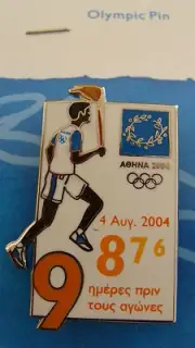 TORCHBEARER COUNTDOWN 9 DAYS TO GO - ATHENS 2004 OLYMPIC GAMES PIN