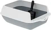 Fzaqwen Cat Litter Box Cat Toilet High Wall Pet Supplies Open Design Waste Tray for Living Room