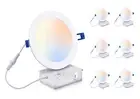 6 inch 3000K/ 4000K/ 5000K Selectable,Dimmable Recessed Lighting 15W CRI90+,U...