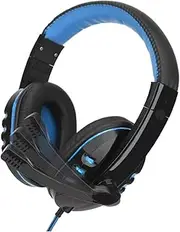 FELTECHELECTR LED Gaming Headset with Microphone Comfortable Earmuffs Long Cable Cool Design for Enhanced Sound for Immersive Gameplay