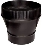 Imperial BM0061 Black Stove Pipe Flue Increaser, 24 Gauge, 6 x 7 In. - Quantity
