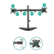 Mbeat activiva Dual-Screen Articulating Monitor Arm with Free-Standing Desktop Base