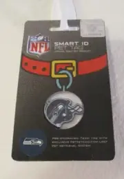 NWT Pets First Seattle Seahawks Smart ID Pet Tag Navy MSRP$20