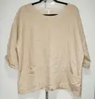 Eileen Fisher Scoop Neck Organic Linen-Cotton Box Top Small