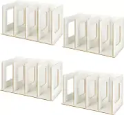 4 Pack Wooden CD&DVD Storage Rack, Desktop Book Storage Shelf, CD&DVD Book Holde