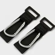 2Pcs Silver Stroller Hooks, Aluminum Alloy Carabiner Clips for Hanging Shoppi...
