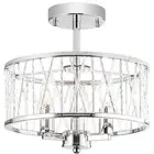11.8” Modern Metal Chandeliers Flush Mount Ceiling Light Fixture, 3 Lights