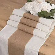 Burlap Table Runner - Farmhouse Style 108 Inches Long Natural Jute Rustic Runner for Country Wedding Party, Dining, Coffee Table, Dresser Cover Decor
