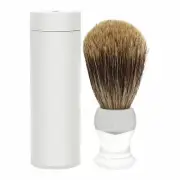 eShave Fine Badger Shaving Brush (Travel with Canister) Clear Brand New