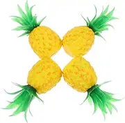 ABOOFAN Natural Touch Sturdy Plastic Simulation Fruit 4pcs Fake Pineapple for Decor Parties